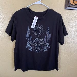 sweet lavender western print t-shirt